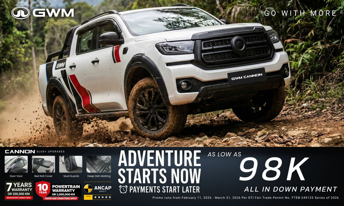 Drive the GWM Cannon SLUX + with ₱98K Down and 2 Months Free – Offer Until  May 31, 2026