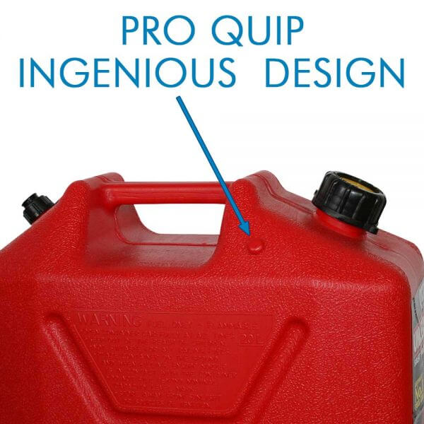 Pro Quip 20L Plastic Fast Pour Fuel Can – Unleaded Red