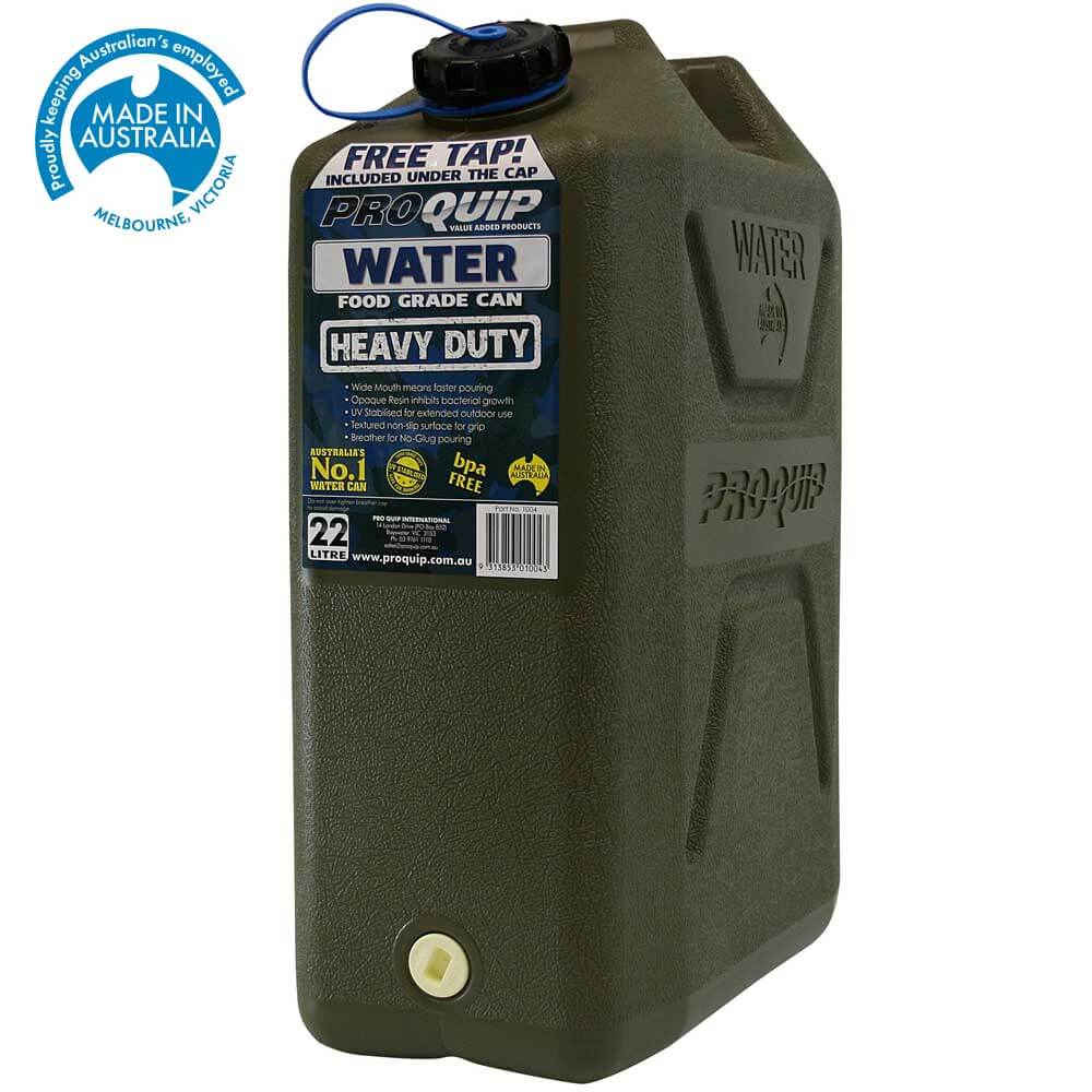 Pro Quip 22L Wide Mouth Heavy Duty Water Jerry Can with Tap