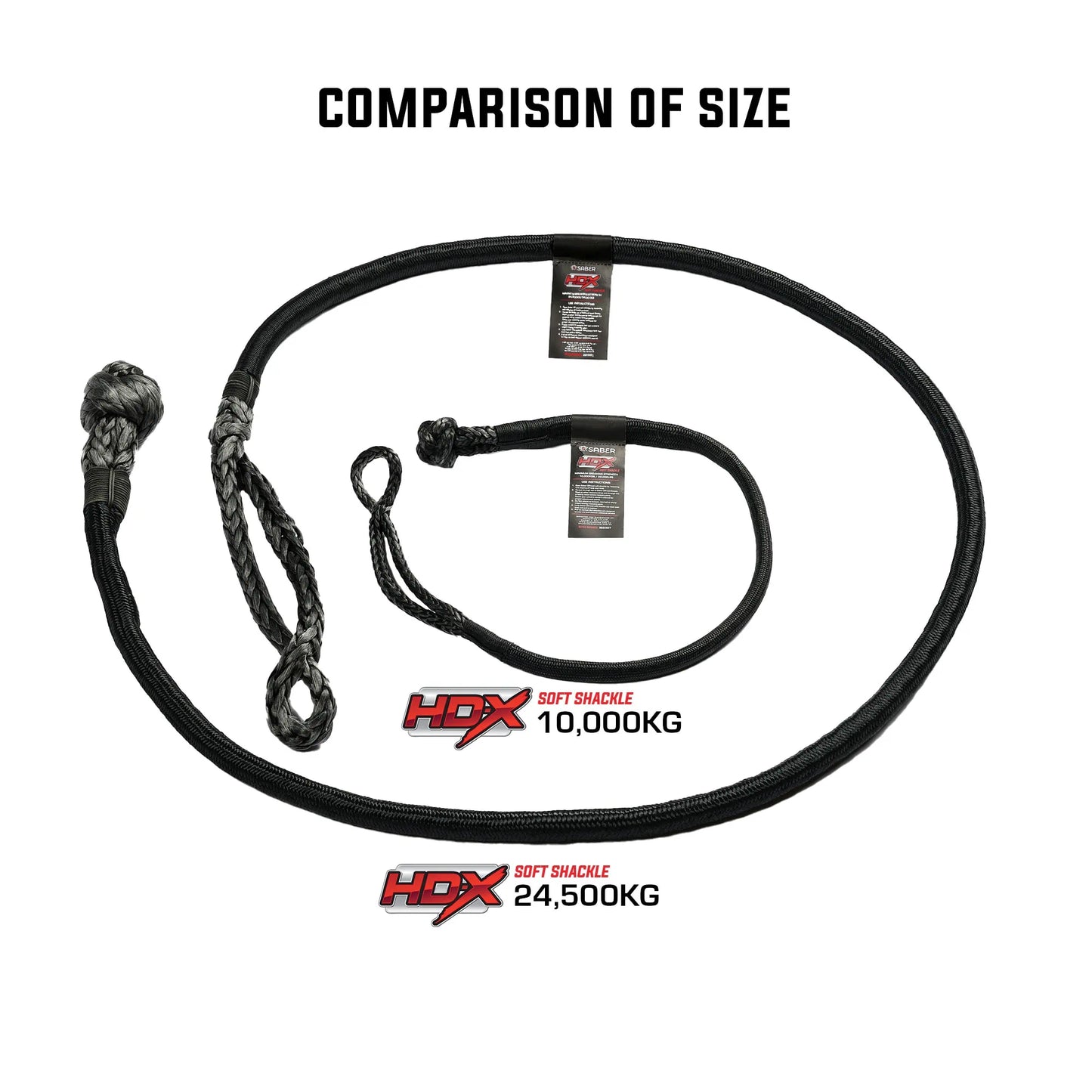 Saber Offroad 24,500KG Long HDX Soft Shackle with Technora Binding