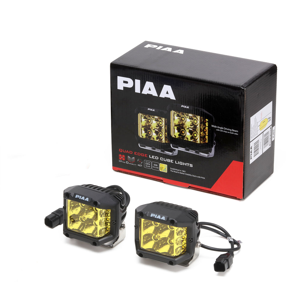 PIAA QUAD EDGE LED CUBE LP DRV YELLOW KIT