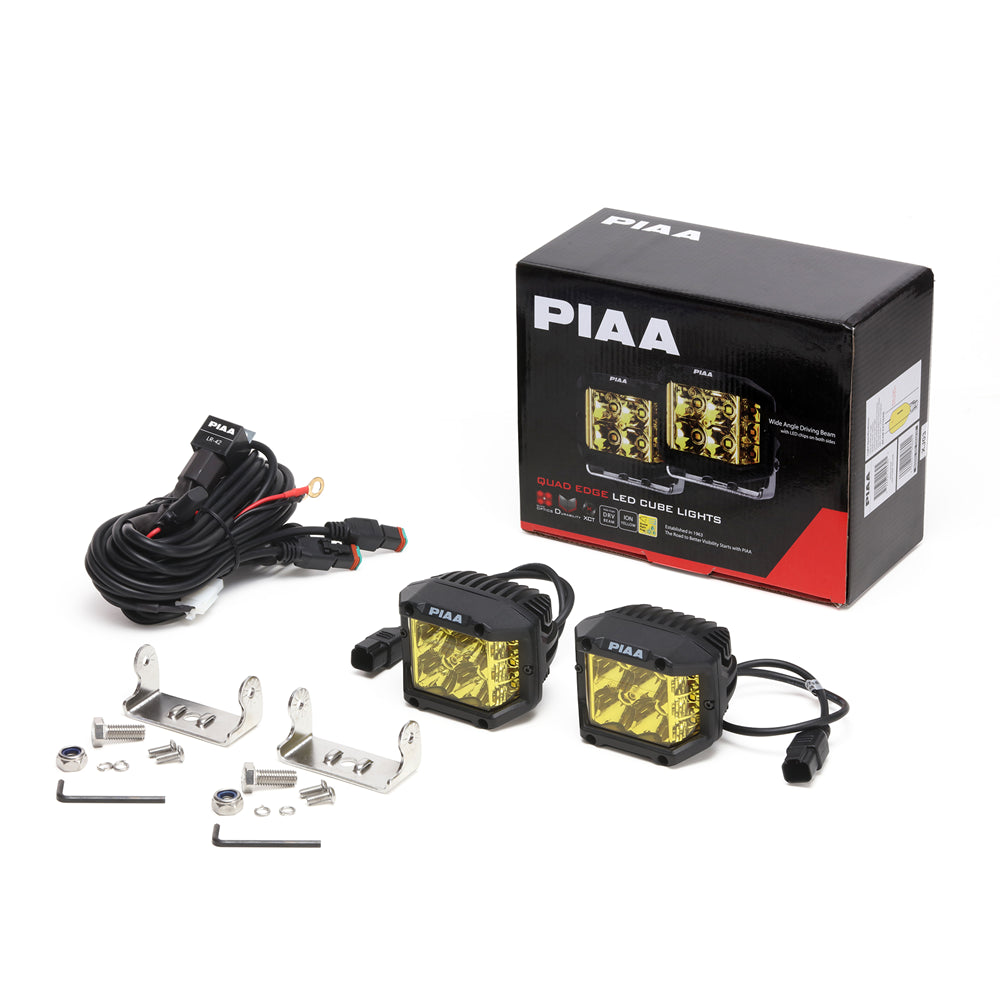 PIAA QUAD EDGE LED CUBE LP DRV YELLOW KIT